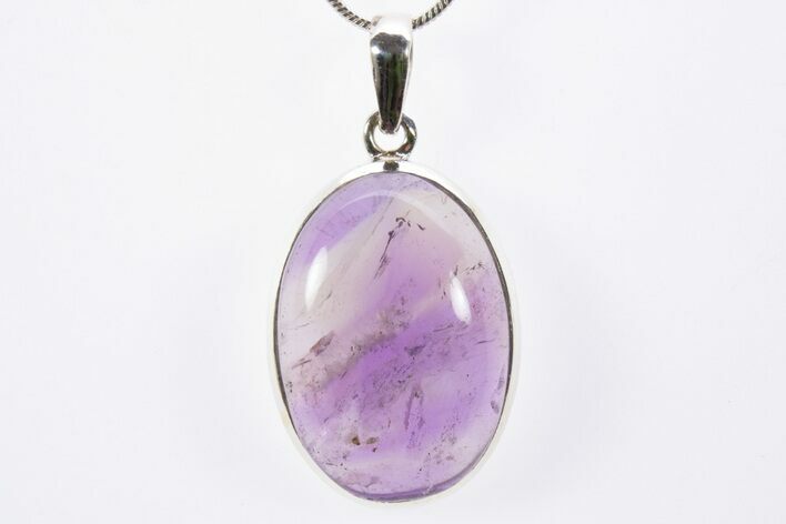 Polished Amethyst Pendant (Necklace) - Sterling Silver #303167